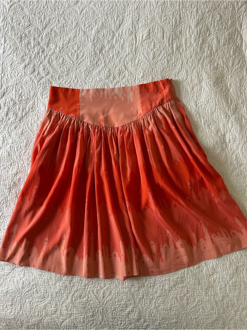 Mara Hoffman Silk Coral & Peach Ombre Skirt with Pockets - Picture 2 of 5